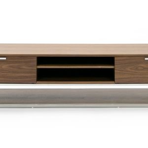 Modrest Heloise - Modern Walnut and Stainless Steel TV Stand