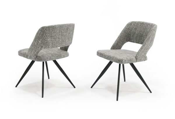 Modrest Palmer - Modern Grey Fabric Dining Chair (Set of 2)