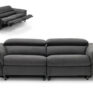 Divani Casa Maine - Modern Dark Grey Fabric Sofa w/ Electric Recliners