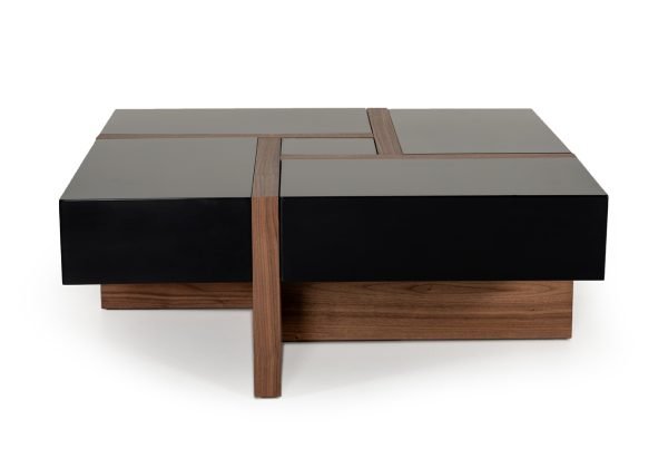 Modrest Makai Modern Black & Walnut Coffee Table - Image 3