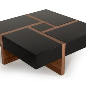 Modrest Makai Modern Black & Walnut Coffee Table