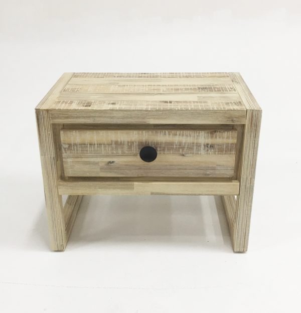 Modrest Mandy Modern White Washed Acacia Console & End Table Set