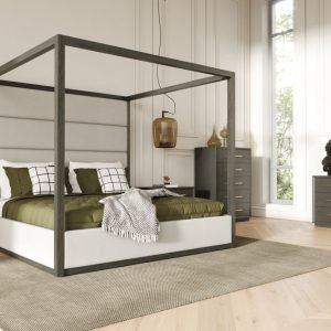 Modrest Manhattan- Contemporary Canopy Grey Bedroom Set-queen