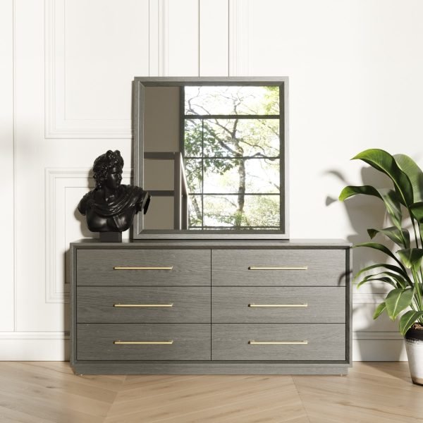 Modrest Manhattan- Contemporary Grey and Gold Dresser - Image 3