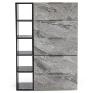 Nova Domus Maranello - Modern Grey Wash & Faux Marble Chest