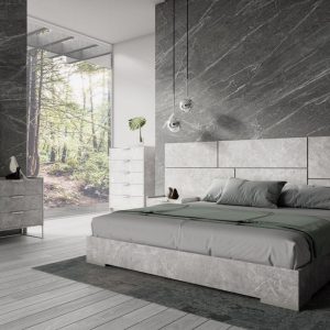 Queen Nova Domus Marbella - Italian Modern Grey Bed Set