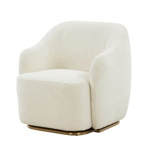 Modrest Masha Modern Off White Sherpa Accent Chair