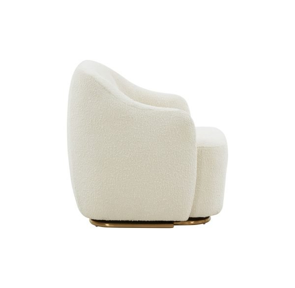 Modrest Masha Modern Off White Sherpa Accent Chair - Image 3