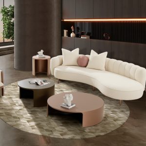 Modrest - Maverick Modern Cream Fabric Chaise