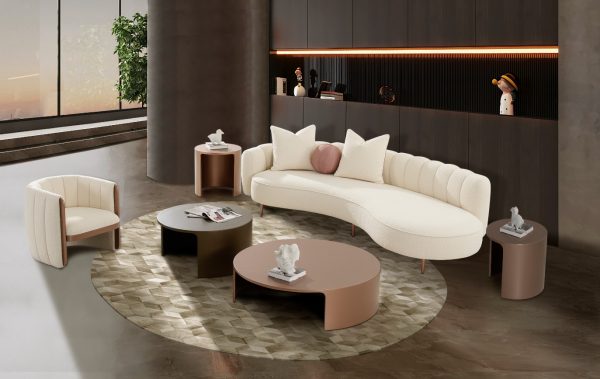 Modrest - Maverick Modern Cream Fabric Chaise