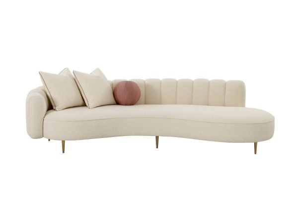 Modrest - Maverick Modern Cream Fabric Chaise - Image 3