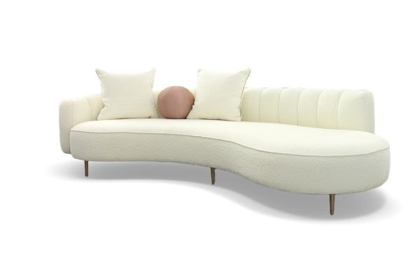 Modrest - Maverick Modern Cream Fabric Chaise - Image 4