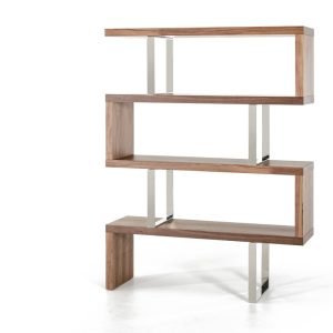 Modrest Maze Modern Walnut Bookcase