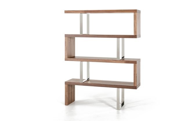 Modrest Maze Modern Walnut Bookcase