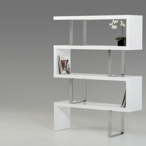 Modrest Maze Modern White High Gloss Bookcase