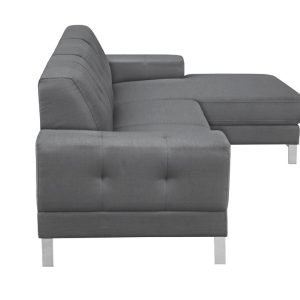 Divani Casa Forli - Modern Grey Fabric Right Facing Sectional Sofa
