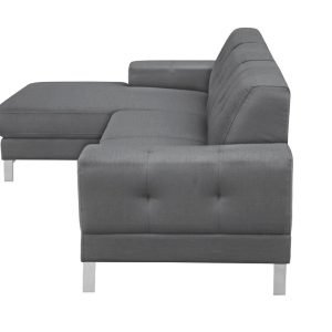 Divani Casa Forli - Modern Grey Fabric Left Facing Sectional Sofa