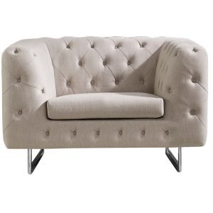 Divani Casa Caswell Modern Beige Fabric Chair