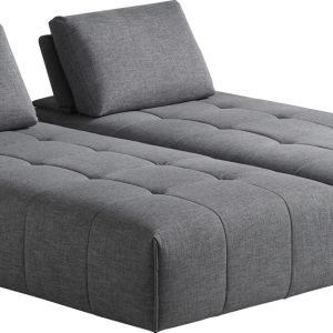 Divani Casa Edgar - Modern Grey Fabric Modular Sectional Sofa