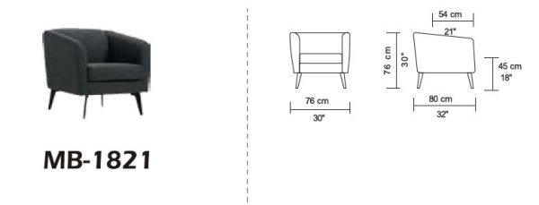 Divani Casa Bannack Modern Light Grey Fabric Lounge Chair - Image 2