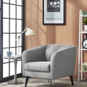 Divani Casa Bannack Modern Light Grey Fabric Lounge Chair