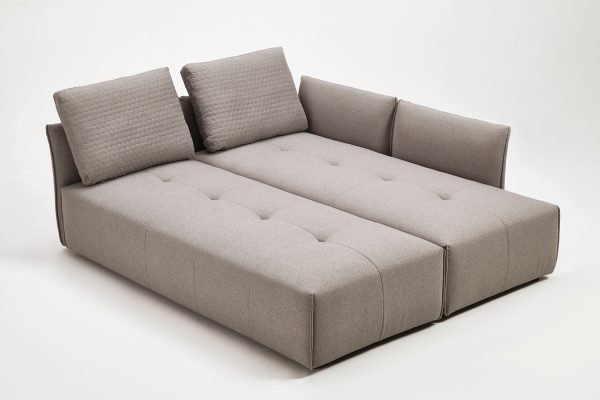 Divani Casa - Polson Modern Light Grey Fabric Modular  Sectional Sofa Bed - Image 5