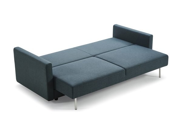 Divani Casa Fredonia Modern Blue-Green Fabric Sofa Bed w/ Storage - Image 2