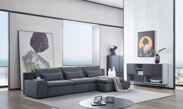 Divani Casa Paseo - Modern Grey Modular Sectional Sofa - Image 3