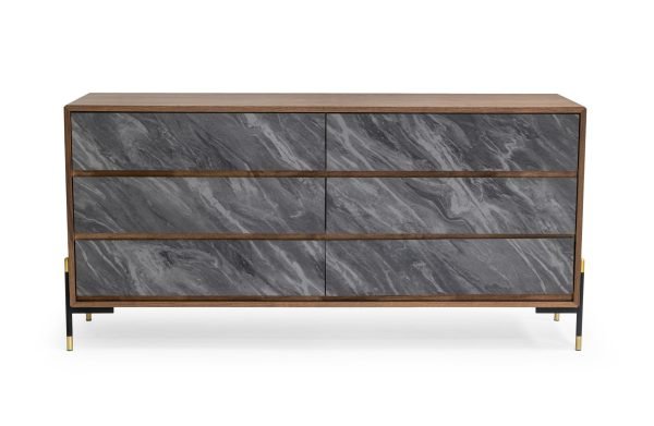 Nova Domus Metcalf - Mid-Century Walnut & Grey Dresser