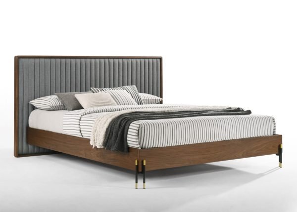 Nova Domus Metcalf - Mid-Century Walnut & Grey CK Bed