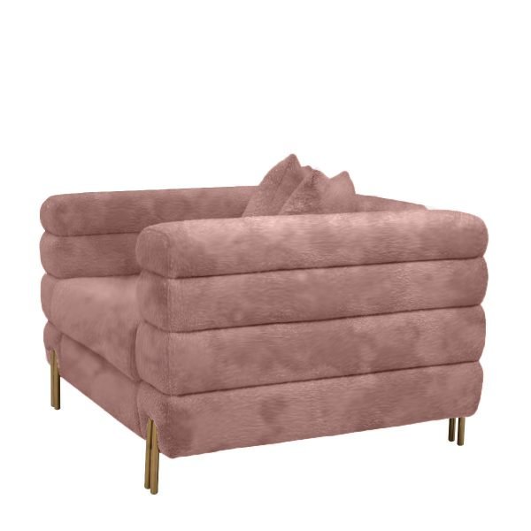 Divani Casa Branson - Pink Velvet Accent Chair - Image 2