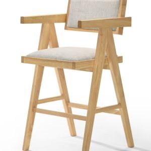 Modrest Fern - Modern Natural and Beige Counter Stool Set of 2