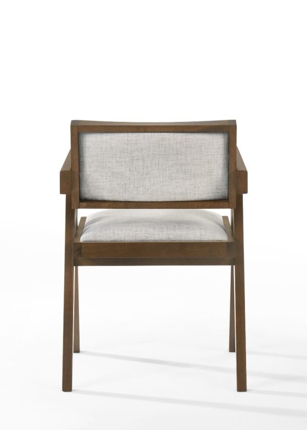 Modrest Fern - Modern Walnut and Beige Dining Chair Set of 2 - Image 3