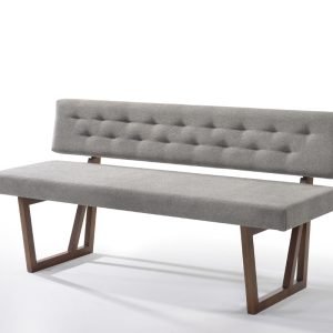 Modrest Jordan Modern Grey & Walnut Dining Bench