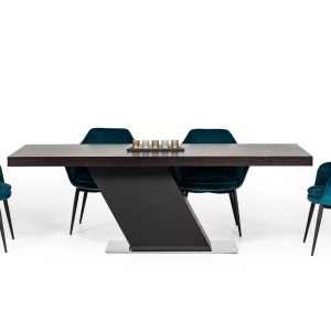 Modrest Wilson Modern Teal Velvet & Black Dining Chair