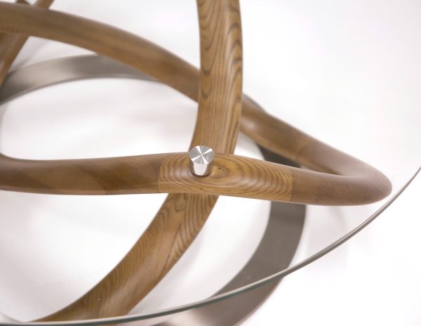 Modrest Michele - Modern Glass + Walnut Coffee Table - Image 4