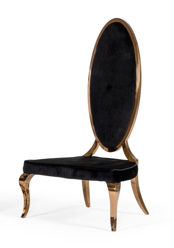 Modrest Mills - Modern Black Velvet Rosegold Dining Chair Set of 2 - Image 2