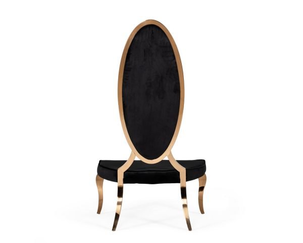 Modrest Mills - Modern Black Velvet Rosegold Dining Chair Set of 2 - Image 5