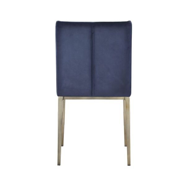 Modrest Mimi - Contemporary Blue Velvet & Antique Brass Dining Chair (Set of 2) - Image 3