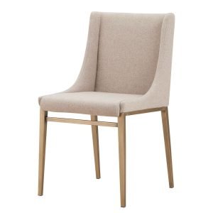Modrest Mimi - Contemporary Beige + Brass Dining Chair (Set of 2)