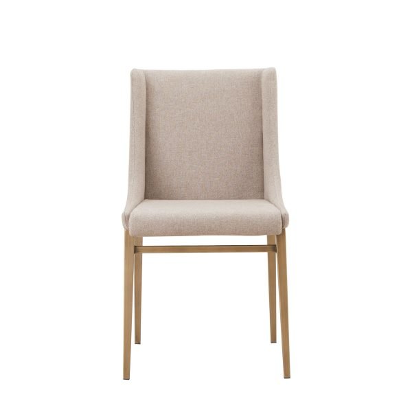 Modrest Mimi - Contemporary Beige + Brass Dining Chair (Set of 2) - Image 2
