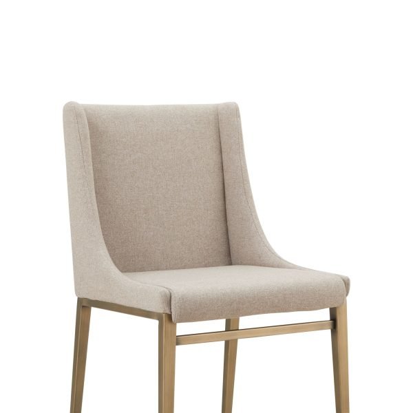 Modrest Mimi - Contemporary Beige + Brass Dining Chair (Set of 2) - Image 3