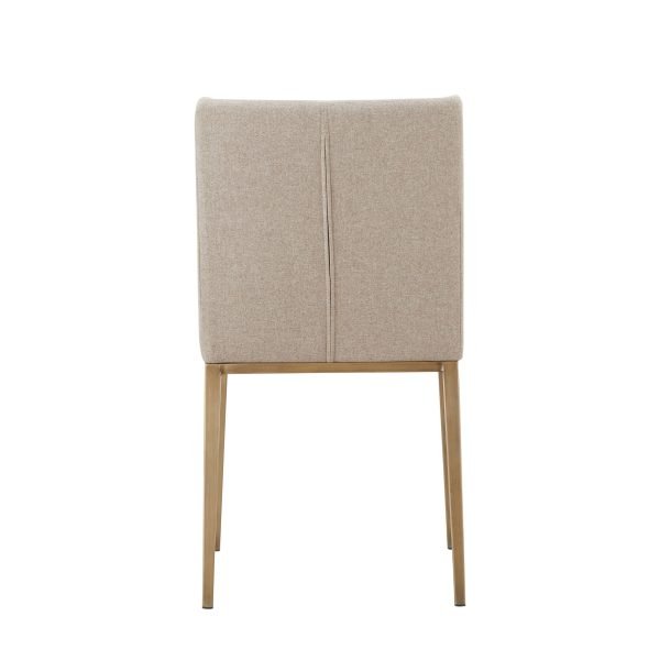 Modrest Mimi - Contemporary Beige + Brass Dining Chair (Set of 2) - Image 4