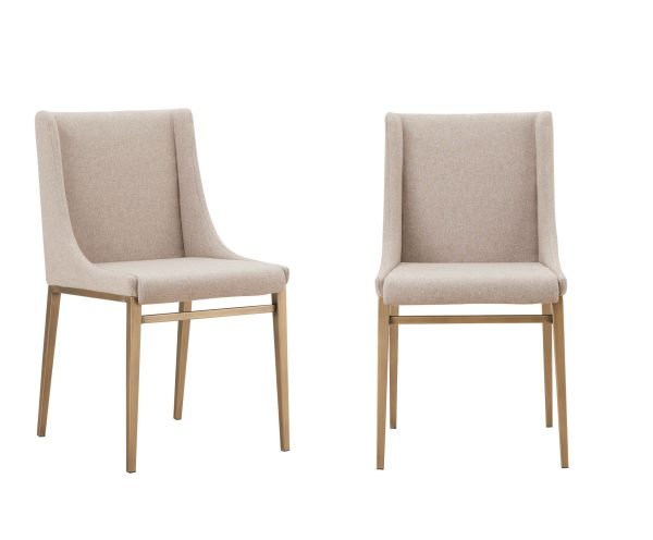 Modrest Mimi - Contemporary Beige + Brass Dining Chair (Set of 2) - Image 5