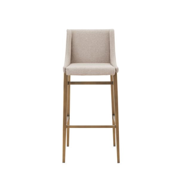 Modrest Mimi - Contemporary Beige + Brass Bar Stool (Set of 2) - Image 2