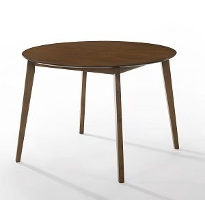 Modrest Castillo Modern Walnut Round Dining Table