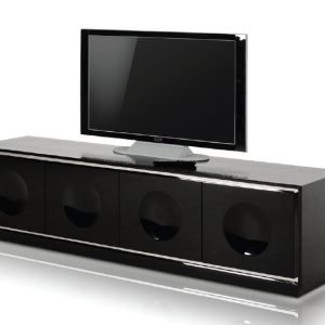 A&X Grand Modern Black Crocodile Lacquer TV Stand
