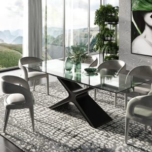 Modrest Adler - Modern Black Glass Extendable 63"/94.5" Dining Table
