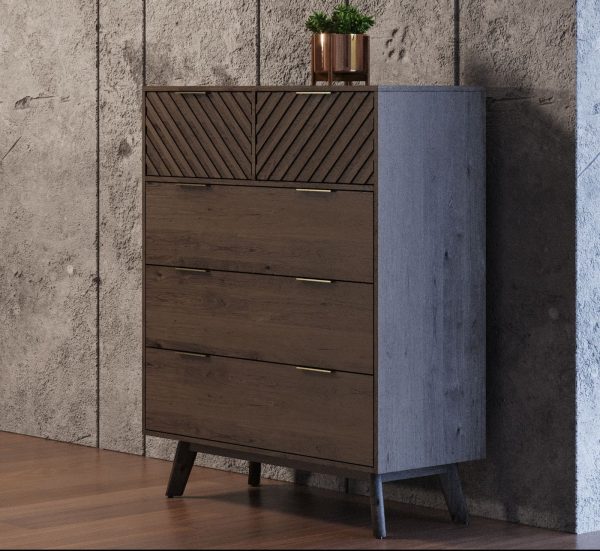 Modrest Daisy Mid-Century Dark Acacia Chest
