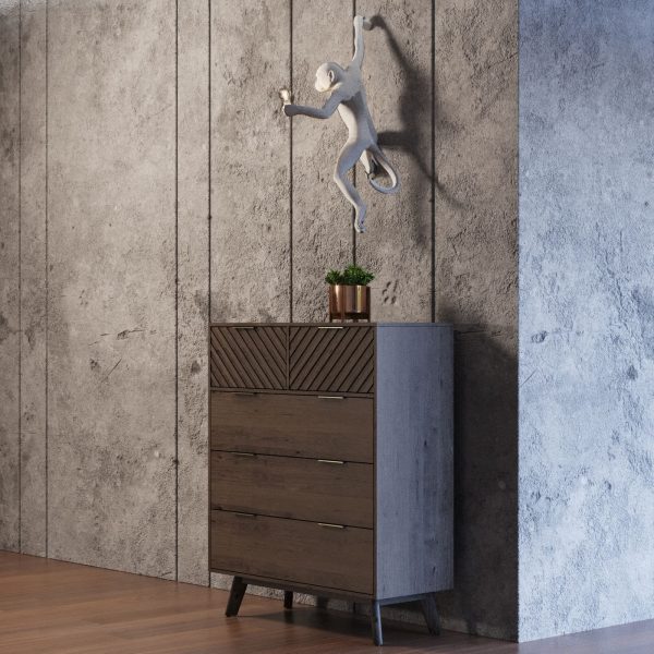 Modrest Daisy Mid-Century Dark Acacia Chest - Image 2